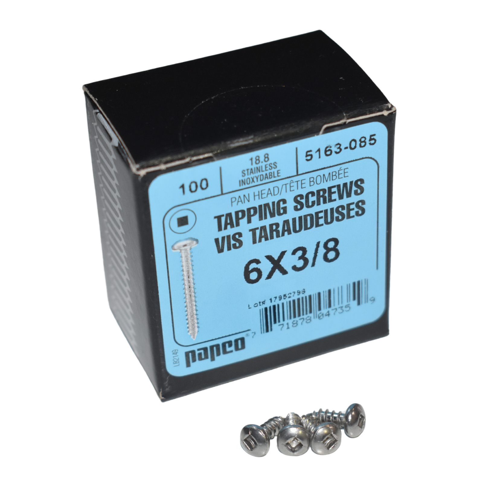 Stainless Steel Tapping Screws 6x3/8"